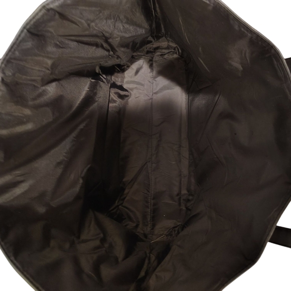 Victoria Secret vinyl tote bag red black buffalo plaid lined large checked EUC - Picture 3 of 4